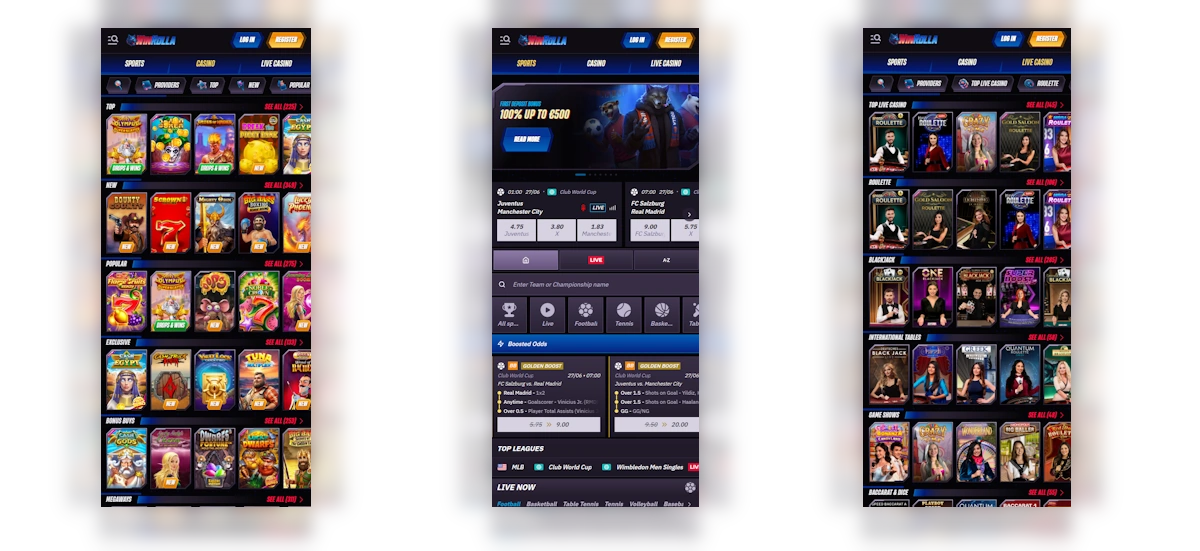 Mobile Casino Interface