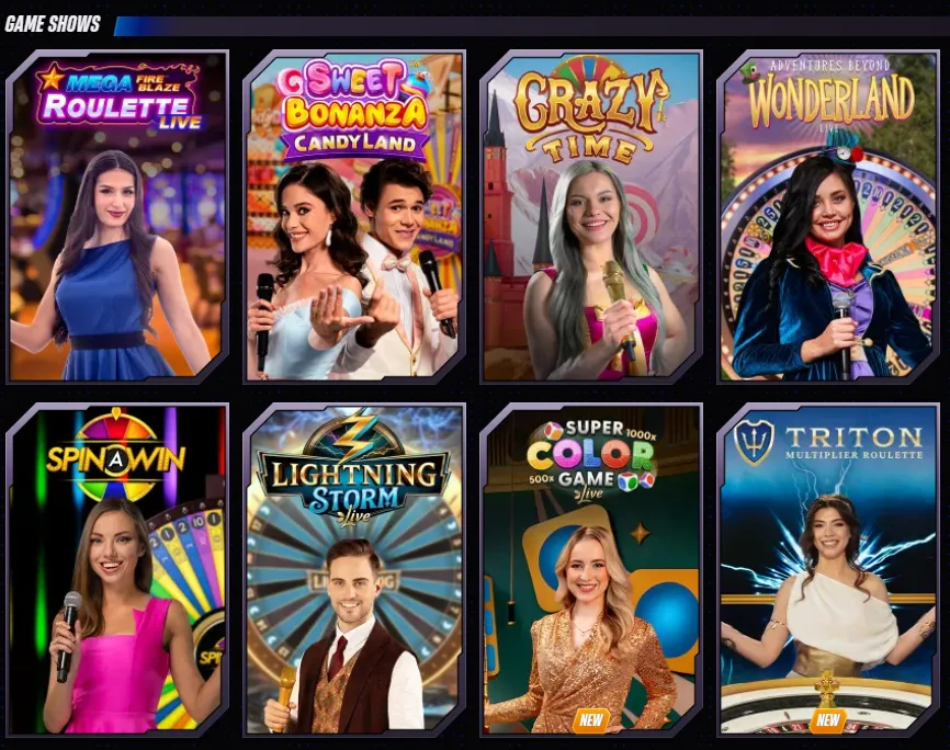 Live Dealer und verschiedene Spiele